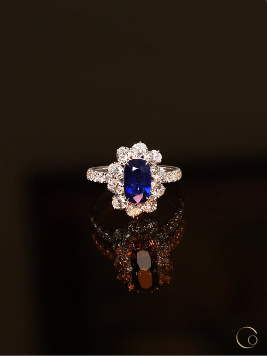 Sapphire Halo Ring