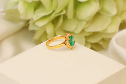 Emerald Art Deco Engagement Ring